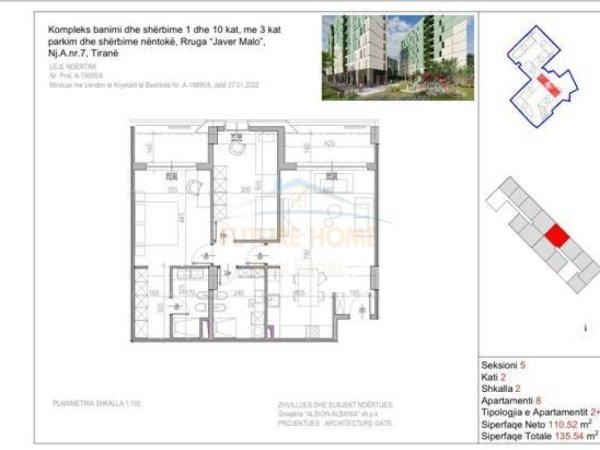 Shitet, Apartament 2+1, Riverside Residence , Tiranë.	180,000 euro