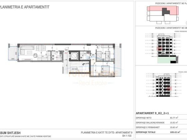 Shitet, Apartament 2+1,Rezidenca Ares 5,Sarande.RV38400