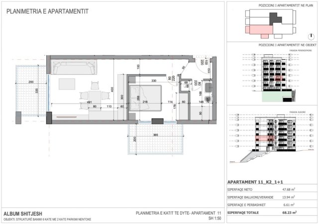 Shitet, Apartament 1+1,Rezidenca Ares 5,Sarande.RV38405