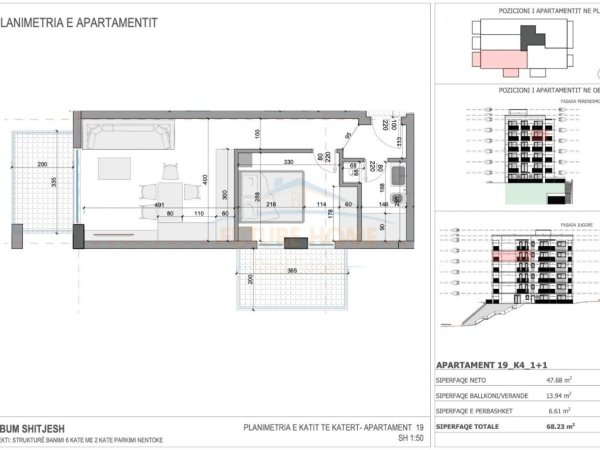 Shitet, Apartament 1+1,Rezidenca Ares 5,Sarande.RV38415