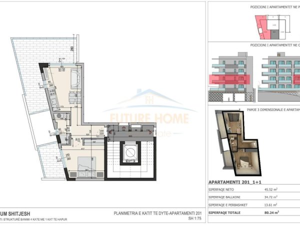 Shitet, Apartament 1+1, Kloi Rezidence ,Sarande RV38463