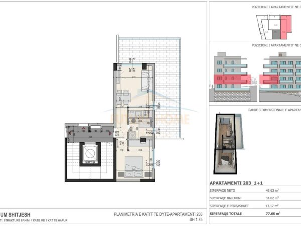 Shitet, Apartament 1+1, Kloi Rezidence ,Sarande.RV38464