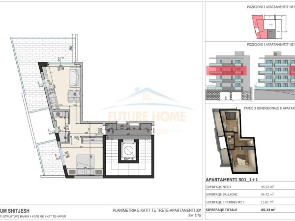 Shitet, Apartament 1+1, Kloi Rezidence ,Sarande.RV38466