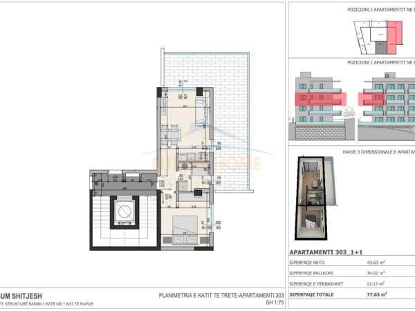 Shitet, Apartament 1+1, Kloi Rezidence ,Sarande.RV38467