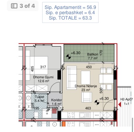 SHITET APARTAMENT 1+1 NE HAMALLAJ