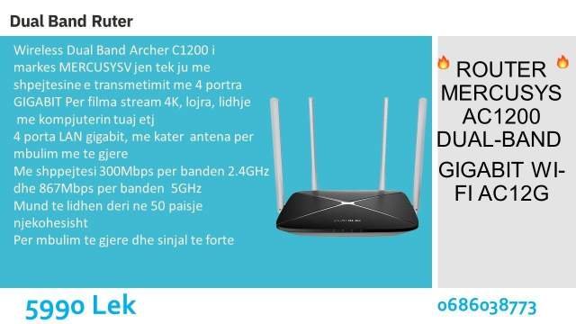 Tirane, shes Ruter Wireless Dual Band 3700 Leke