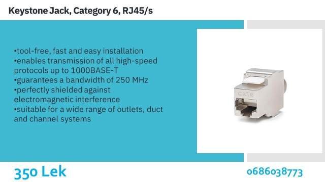 Tirane, shes Keystone Jack, Category 6, RJ45/s 350 Leke