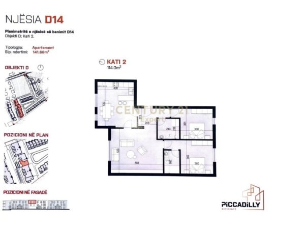 APARTAMENT 2+1 NË SHITJE TEK PICCADILLY RESIDENCE PRANE TEGUT !!