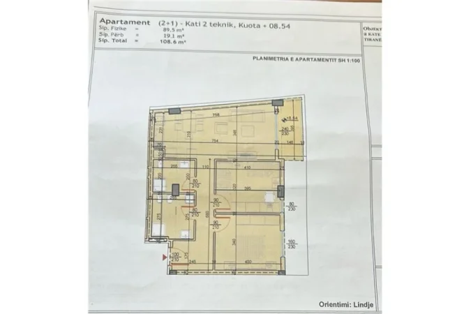 Shitet Apartament 2+1 ne Astir, Rruga Teodor Keko
