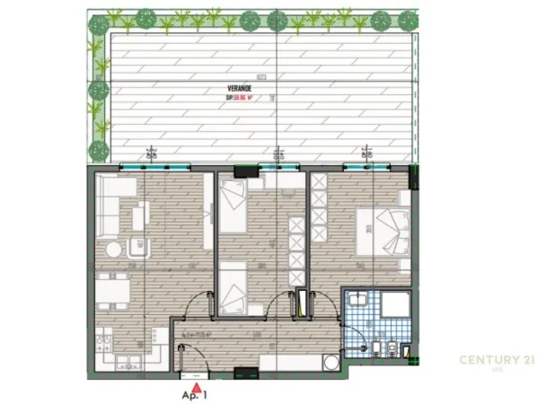 APARTAMENT 2+1+VERANDE PER SHITJE, UNIVERS CITY