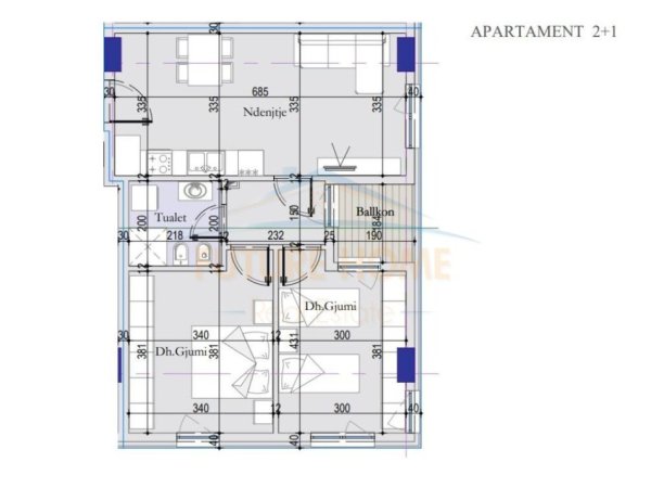 Shitet, Apartament 2+1, Kompleksi Tirana Entry, Dogana
91,600 €