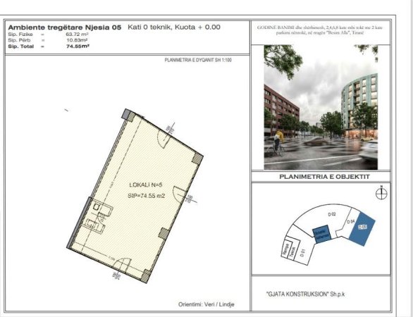 Tirane, shitet ambjent biznesi ME HIPOTEKE Kati 0, 75 m² 410.000 Euro