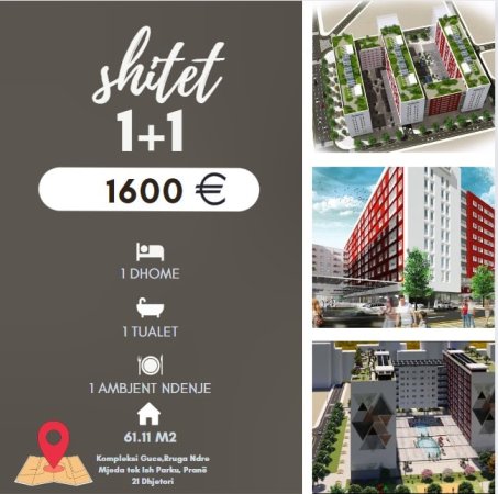 Apartament 1+1 ne shitje ne Kompleksin Guce .