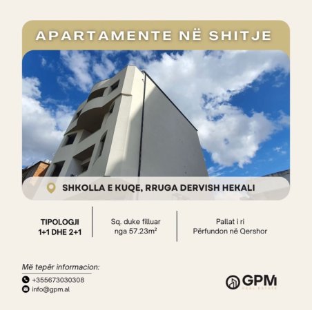 Apartamente 1+1/2+1 ne shitje prane Shkolles se Kuqe.