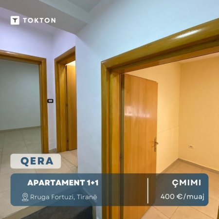 Apartament 1+1 me qera, Rruga Fortuzi, 400 Euro/Muaj