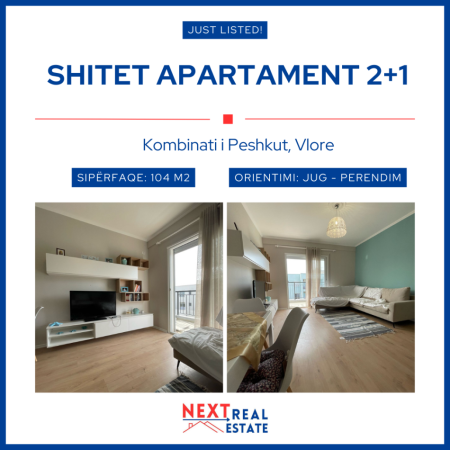 SHITET APARTAMENT 2+1 NE BULEVARDIN VLORE-SKELE