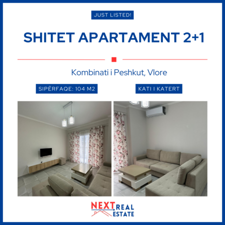 SHITET APARTAMENT 2+1 NE BULEVARDIN VLORE-SKELE