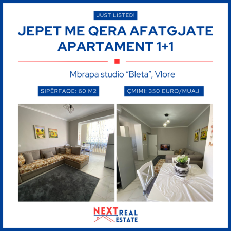 JEPET ME QERA AFATGJATE APARTAMENT 1+1 NE VLORE