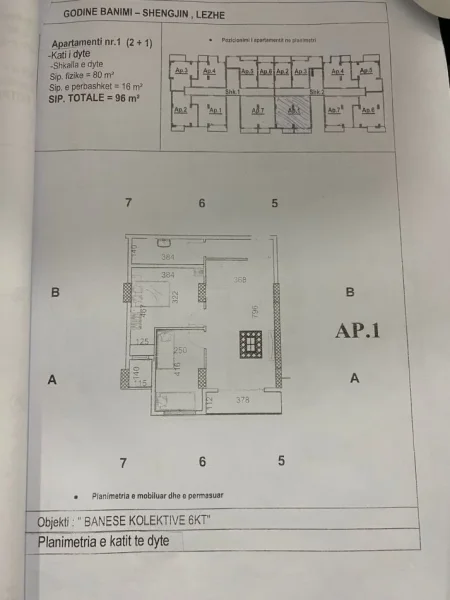 Shitet apartament ne lezhe Shen Gjin  2+1