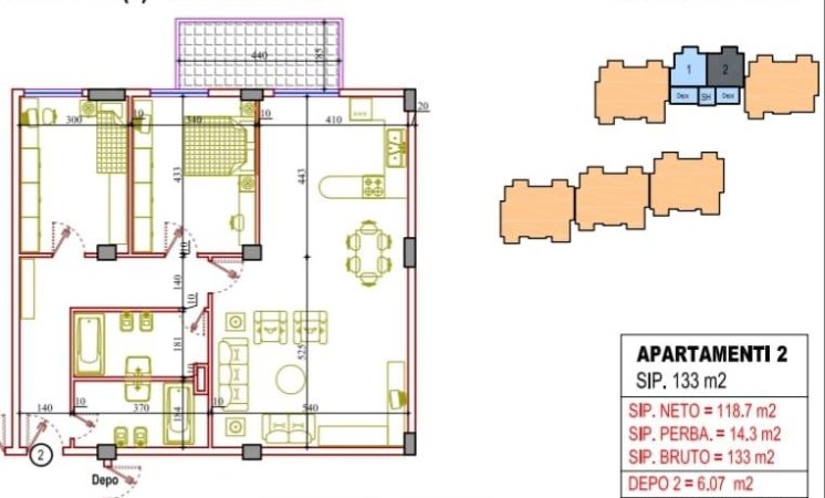 Apartament Per Shitje 2+1 Tek Kopshti Botanik, Tirane.