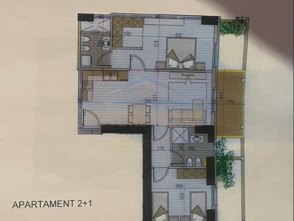 Disponojme apartament 2+1+2 me qira tek Garden Building, Rruga e Kavajes.