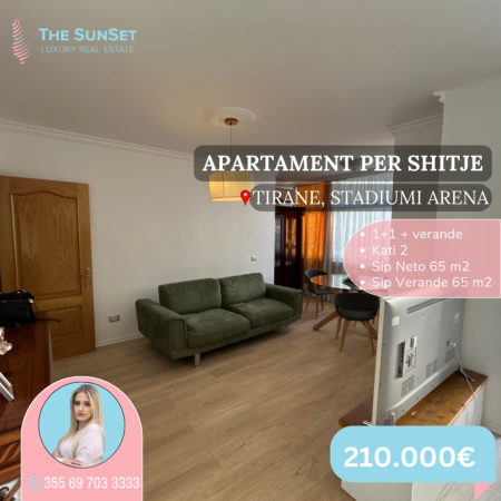 Apartament për shitje 1+1, prane Stadiumit "Air Albania", Tiranë