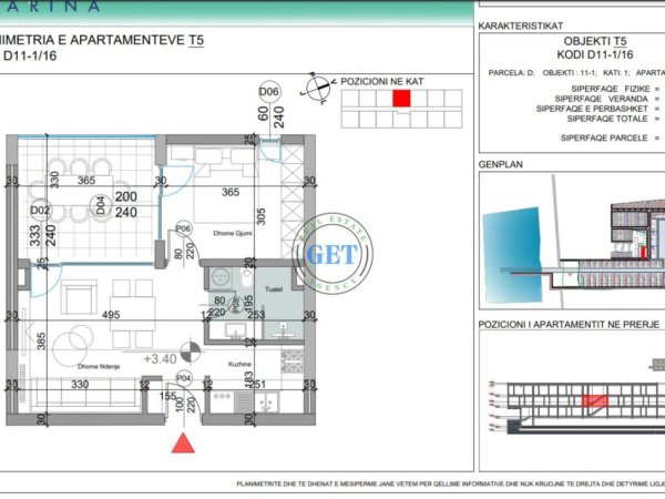 SHITET APARTAMENT 1+1 TEK TURQUOISE MARINA, GJIRI I LALEZIT!