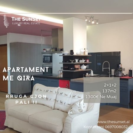 Apartament me Qira rruga Gjon Pali i ll 1300€ ne muja 2+1+2
