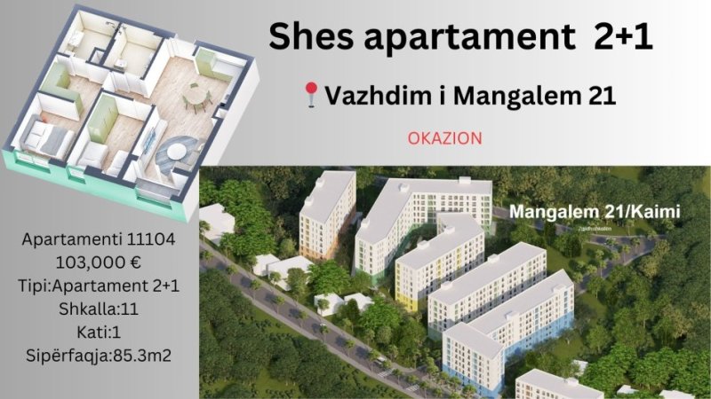 OKAZION - Shes apartament 2+1+2