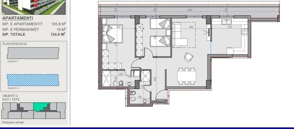 SHITET APARTAMENT 3+1+POST PARKIMI 140000 EURO UNIVERS CITY