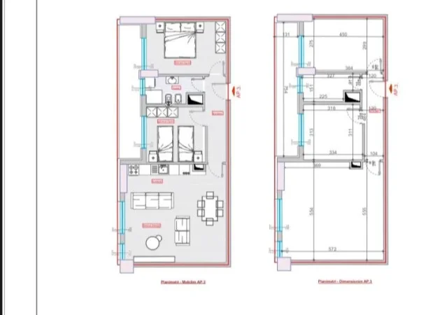 APARTAMENT 2+1 TE STACIONI I TRENIT
