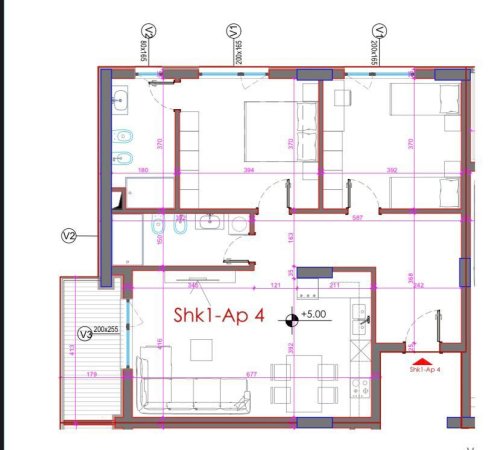 APARTAMENTE 2+1 NE SHITJE TE ISH FUSHA E AVIACIONIT