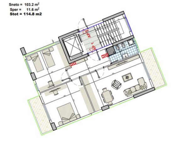 Tirane, shitet apartament 2+1+BLK Kati 2, 115 m² 77.000 Euro (Rruga Bavaria)