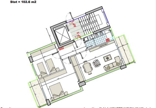 Tirane, shitet apartament 2+1+BLK Kati 6, 102 m² 68.700 Euro (Rruga Bavaria)