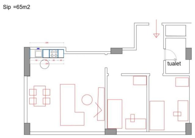 Në Rezidencen Folè, jepet me qera apartament 2+1 65 m² 600 Euro (Rruga 29 Nëntori, Lapraka)