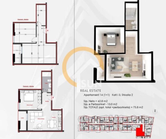 SHITET APARTAMENT 1+1 KUNE, SHENGJIN