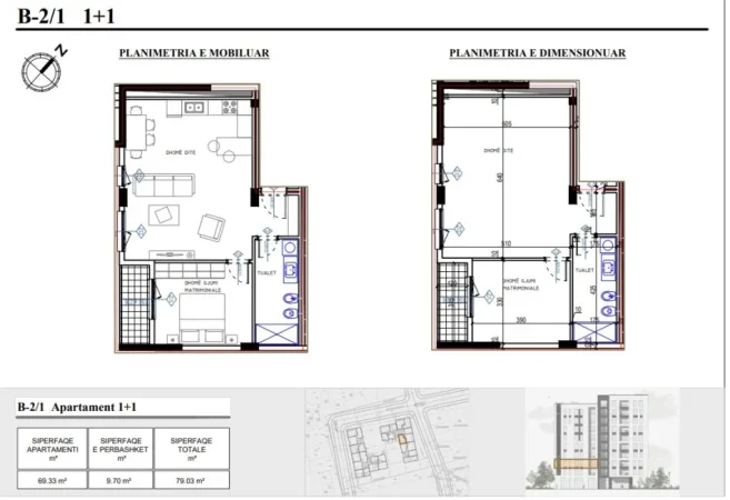 Shitet Apartament 1+1 Kompleksi Uptown, rr. 5 Maj