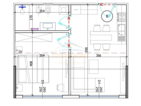 Disponojme apartament 1+1 tek Liburna Residence, Qerret