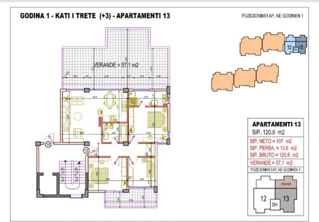 Shesim Apartament 3+1 tek Liqeni i Thate