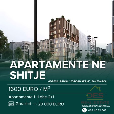 ~SHITEN APARTAMENTE 1+1 dhe 2+1, RRUGA “JORDAN MISJA”, BULEVARDI I