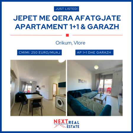 JEPET ME QERA AFATGJATE APARTAMENT 1+1 & GARAZH NE ORIKUM, VLORE