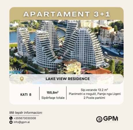 Apartament 3+1 ne shitje tek Lake View