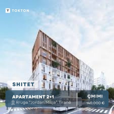 Në shitje, Apartament 2+1 Rruga "Jordan Misja", Tiranë