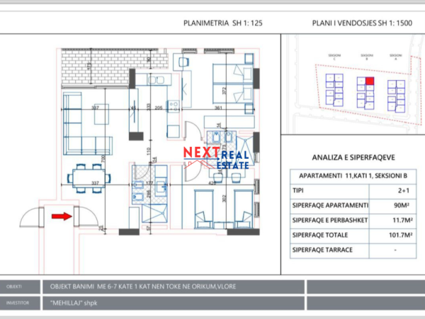 SHITET APARTAMENT 2+1 ME PAMJE DETI NE ORIKUM, VLORE