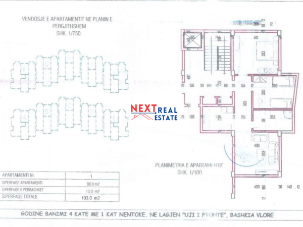 SHITET APARTAMENT 2+1 ME 4 KESTE NE KODER LUNGOMARE, VLORE