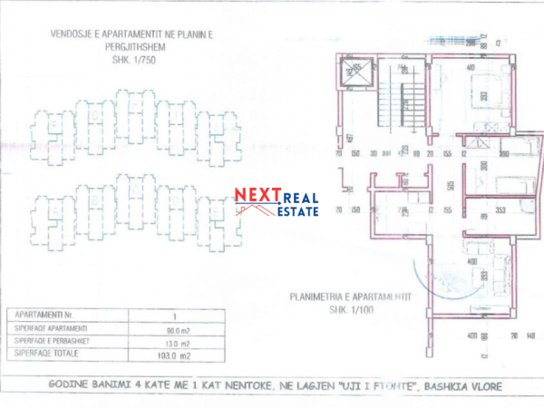 SHITET APARTAMENT 2+1 ME 4 KESTE NE KODER LUNGOMARE, VLORE