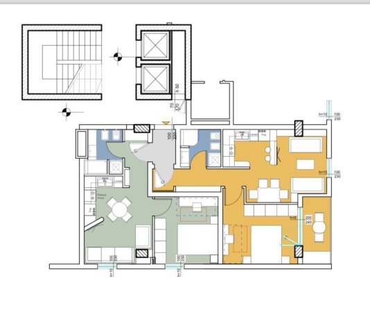 SHITEN DY APARTAMENTE 1+1 117M2 +1 POST PARKIMI 179000 EURO XHAMLLIK