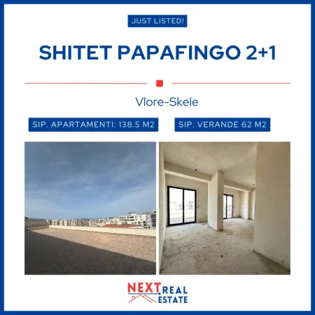 REZERVO PRONEN VETEM ME 500€! SHITET PAPAFINGO 2+1 NE VLORE-SKELE