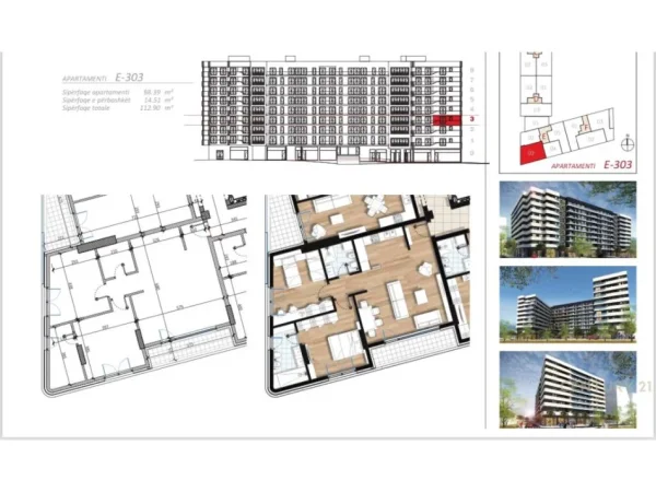 Apartament 2+1 per Shitje ne Rr.Don Bosko!