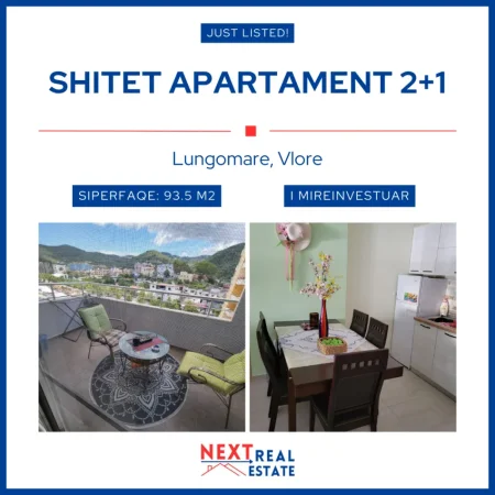 REZERVO PRONEN VETEM ME 500€! SHITET SUPER APARTAMENT 2+1 NE LUNGOMARE, VLORE